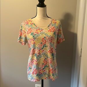 🌹Croft & Barrow Fitted Pink and Orange Tee